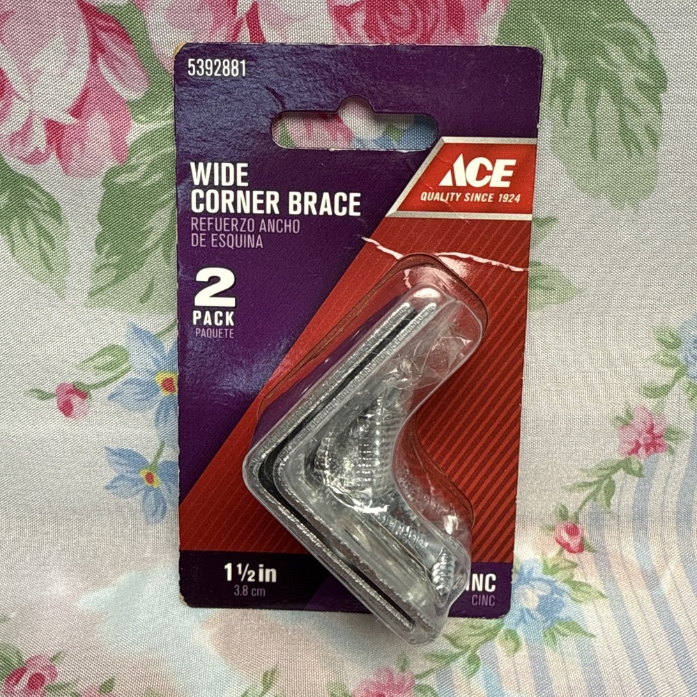 ACE  WIDE Corner Brace‎  2 Pack Zinc  1.5" #5392881